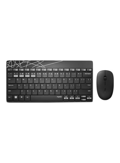 Buy 8000M Wireless Bluetooth Multi-mode Mini Keyboard & Mouse Combo Set Black in Egypt