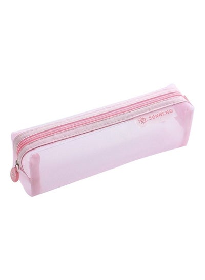 Buy Mesh Pencil Case Pink in Saudi Arabia