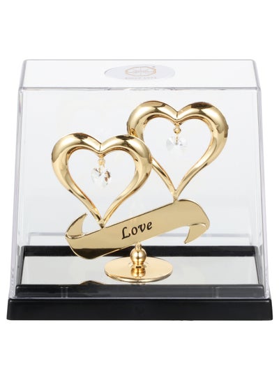 اشتري تحفة للزينة على شكل قلب مزدوج ذهبي/ أسود 12.5 x 11.5سم في السعودية