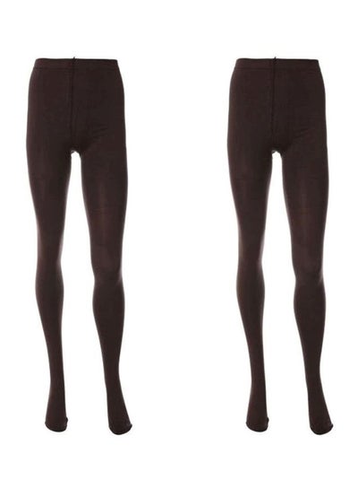 Buy 2-Pieces Voile Lycra Tights Set Brown in Egypt