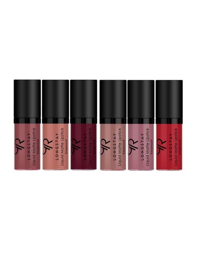 Buy 6-Piece Longstay Liquid Matte Lipstick Mini Multicolour in UAE