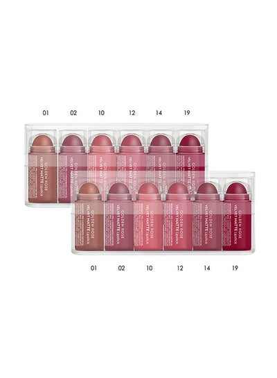 Buy Pack Of 2 Velvet Mini Matte Lipstick Multicolour (01,02,10,12,14,19) in UAE