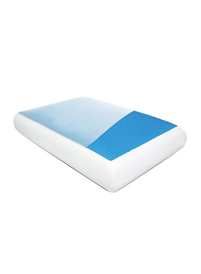 Buy Memory Foam Pillow fabric White/Blue 60 x 40cm in UAE