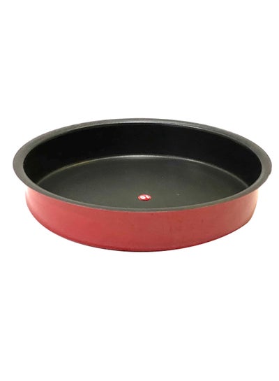 Buy Non-Stick Round Shape Cake Baking Pan Red/Black 24centimeter in UAE