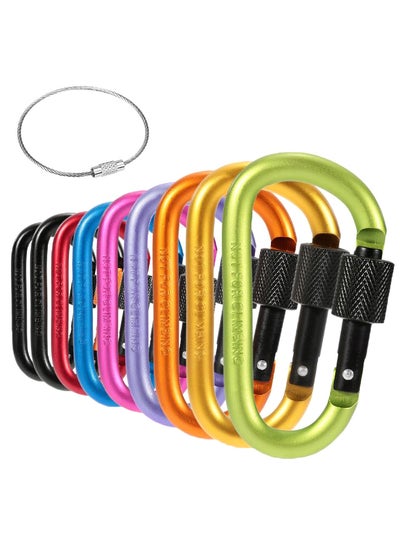 اشتري 9-Piece Locking Carabiner Clip Set With O-Ring في الامارات