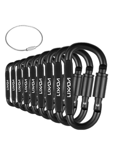 Buy 9-Piece Locking Carabiner Clip Set With O-Ring in UAE