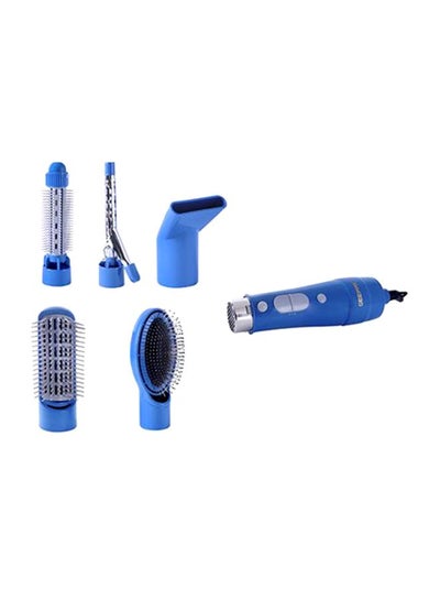 Buy GH715 6-in-1 Hair Styler 750W - 2 Speed Settings, Overheat Protection, 360 Swivel Cord And Cool Function - Multi-Functional Salon Hair Styler Blue in Saudi Arabia