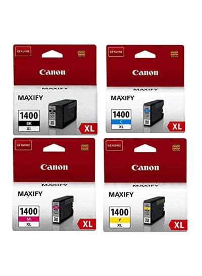 Buy 4-Piece PG-1400 Ink Toner Cartridge Black/Yellow/Cyan in Saudi Arabia