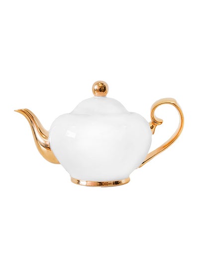 Buy Signature Teapot White/Gold 40 x 35 x 35centimeter in UAE