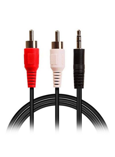 Buy Aux To 2RCA Audio Cable Black/White/Red in UAE