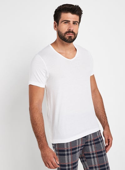 Buy V-Neck Undershirt White in UAE