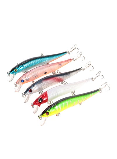 Buy 5-Piece Hard Bait Minnow Fishing Tackle Lure Set 5 x 12cm in UAE