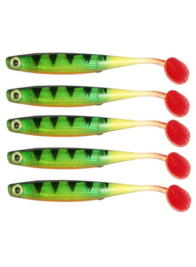 Buy 5-Piece Round Tail 3D Eyes Soft Bait Fishing Lures Set in Saudi Arabia