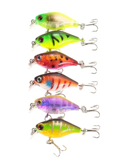 Buy 6-Piece Sinking Crankbait Fishing Lures Set With Hooks in Saudi Arabia