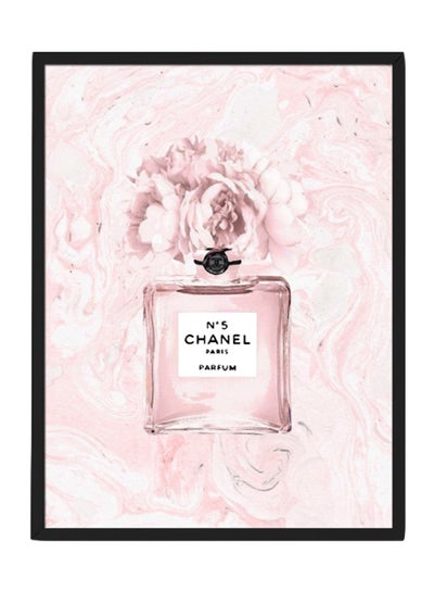 Buy Coco Chanel N5 Perfume Poster With Frame Pink/Black 30 x 40cm in UAE