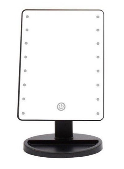 Buy LED Light Makeup Countertop Vanity Mirror Black 22*16cm in Egypt