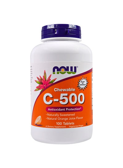 Buy C-500 Orange Juice Flavour Chewable - 100 Tablets in UAE