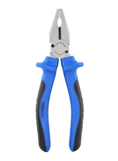 Buy Combination Plier With Side Cutter Black/Blue/Silver 160mm in UAE