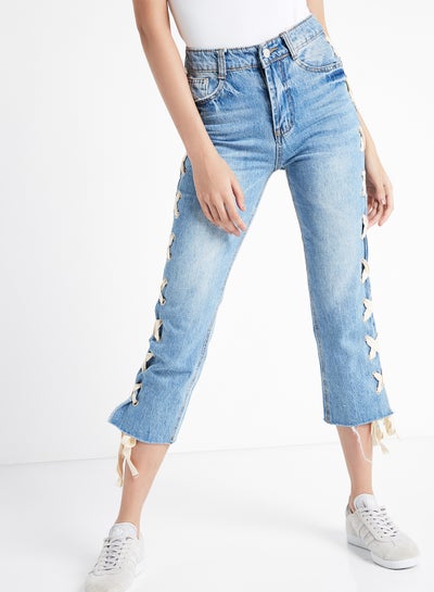 Buy Lacey Mid Rise Jeans Blue in UAE