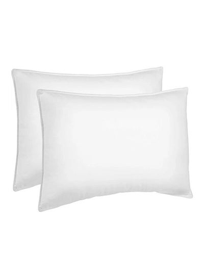 Buy 2-Piece Comfortable Strip Hotel Pillow microfiber White 150 x 50cm in Saudi Arabia