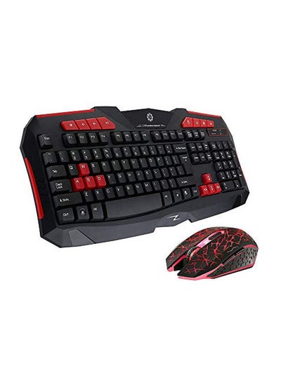 Buy Wireless English Keyboard And Mouse Set Black/Red in Saudi Arabia
