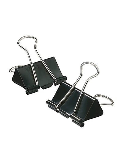 Buy 12-Piece Binder Clip Set Black/Silver in UAE