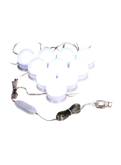 Buy 10-Piece Mirror LED Bulb Set White in Egypt