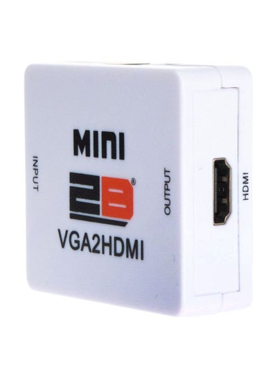 Buy VGA To Hdmi Converter With Audio Output White in Egypt