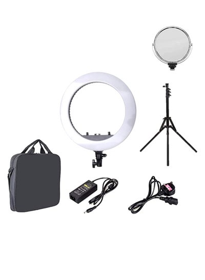 Buy LED Photography Ring Light With Tripod Stand And Accessory Black/White/Grey in UAE