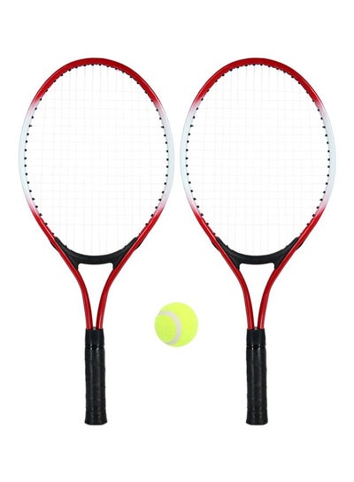 اشتري 3-Piece Tennis Racket With Ball Set 52.3x22.3centimeter في الامارات