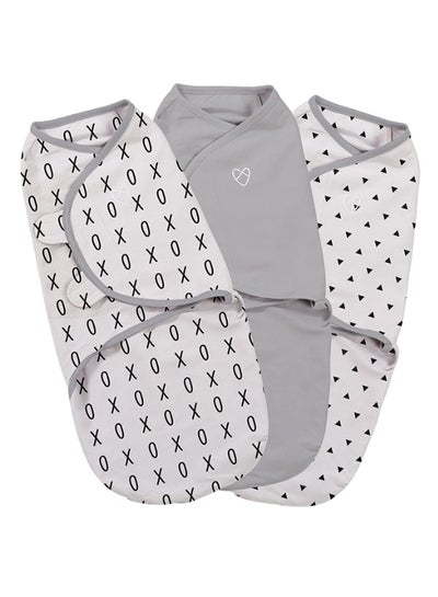 Buy 3-Piece Geometric Design Printed Swaddle Set in UAE