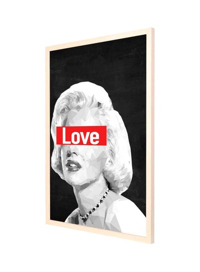 Buy Love Marilyn Wall Painting With Frame Black/White 53x73cm in Saudi Arabia