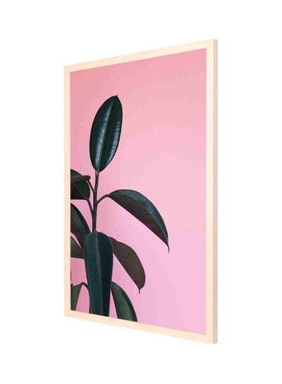 Buy Rubber Plant Framed Wall Painting Pink/Green 53x73cm in Saudi Arabia