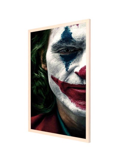 Buy Joaquin Phoenix Joker Framed Wall Painting Red/Blue/Beige 53x73cm in Saudi Arabia