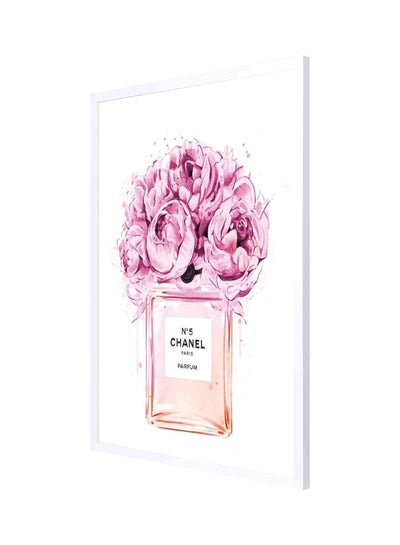 Buy Chanel Framed Wall Painting Pink/White 53x73centimeter in Saudi Arabia