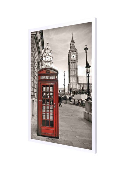 Buy London Telephone Wall Art Framed Painting Red/Grey/White 53x73cm in Saudi Arabia