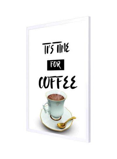 Buy It Is Time For Coffee Wall Painting With Frame Brown/Black/White 73x53cm in Saudi Arabia