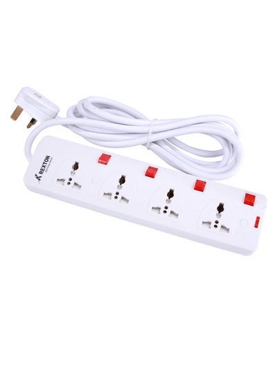 اشتري 4-Gang Extension Plug Socket Power Strip أبيض 42 x 20سنتيمتر في الامارات