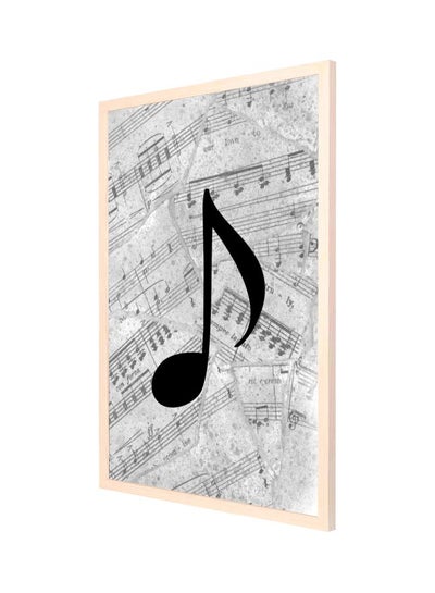 Buy Music Tone Wall Painting With Frame Grey/Black/Beige 53x73cm in Saudi Arabia