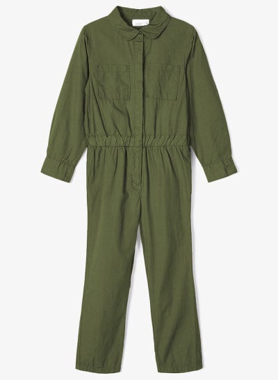 Buy Kids Cinched Waist Jumpsuit Green in UAE