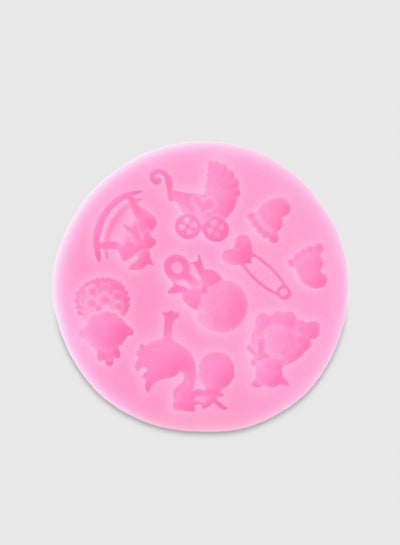 Buy 3D Baby Trojan Bear Shaped Cake And Chocolate Mold Pink 8x8x1centimeter in UAE