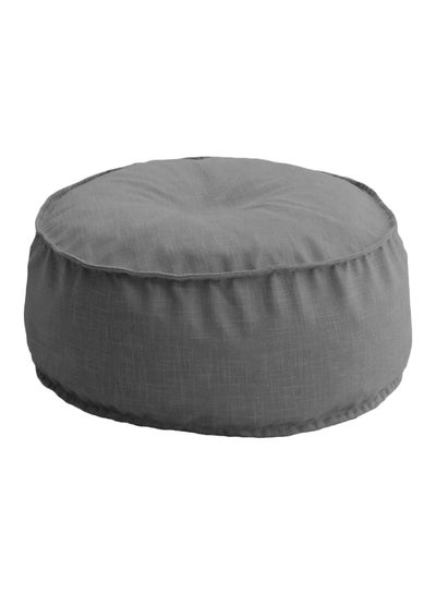 Buy Round Floor Cushion Linen Grey 100x25centimeter in Saudi Arabia