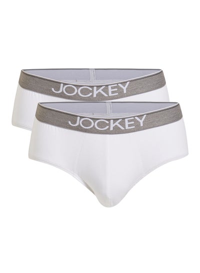 Buy 2 Pack Comfort Cotton Briefs White in UAE