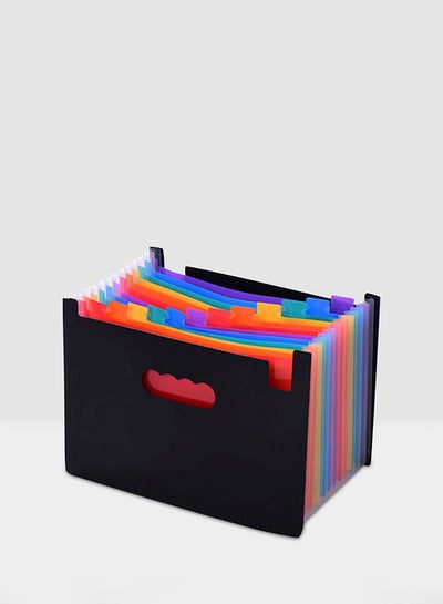 Buy 12-Pockets File Organiser For A4 Paper Black/Red/Yellow in Saudi Arabia