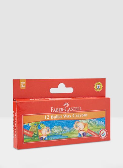 Buy Faber-Castell-Wax Crayons 12 Colour 11*56 Mm 120042 Multicolour in Saudi Arabia