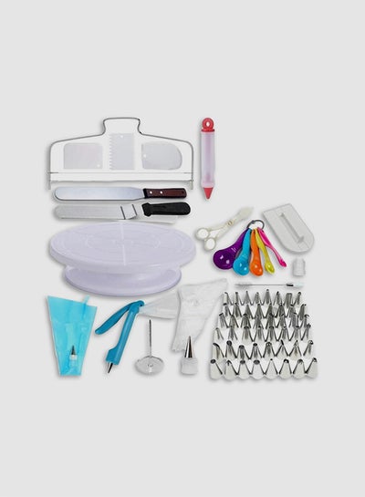 Buy 100-Piece Cake Decorating Tool Set SIlver/Blue/White in Saudi Arabia