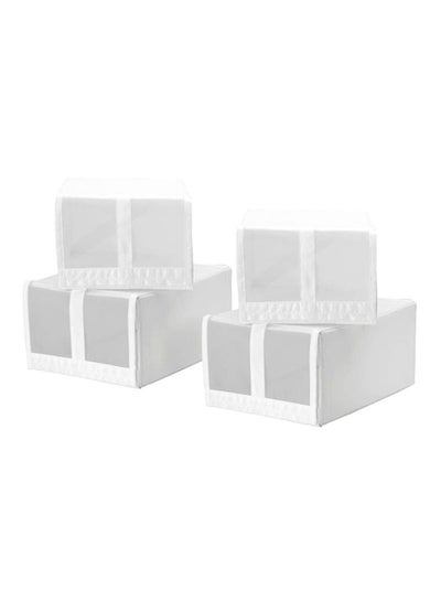 Buy 4-Piece Skubb Shoe Organizer Set White/Black 22x34x16cm in Saudi Arabia