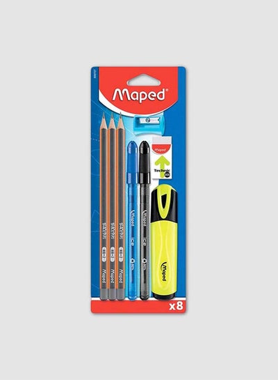 Buy 8-Piece Stationary Set Multicolour in UAE