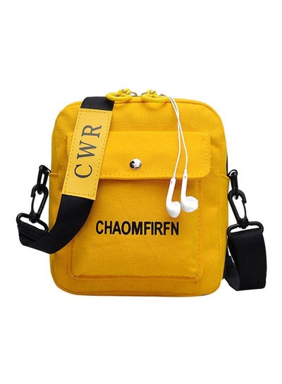 Buy Retro Style Crossbody Bag Yellow/Black in Saudi Arabia