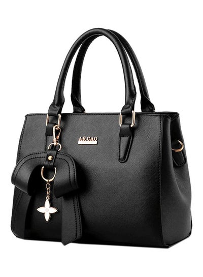 Buy Leather Shoulder Bag Black in Saudi Arabia